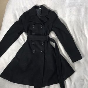 Black Divided trench coat size 8